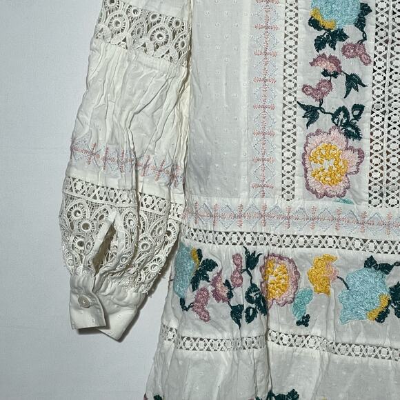 Tory Burch Rent the Runway White Embroidered Boho Dress Cotton Size XS $498 MSRP - Picture 8 of 14